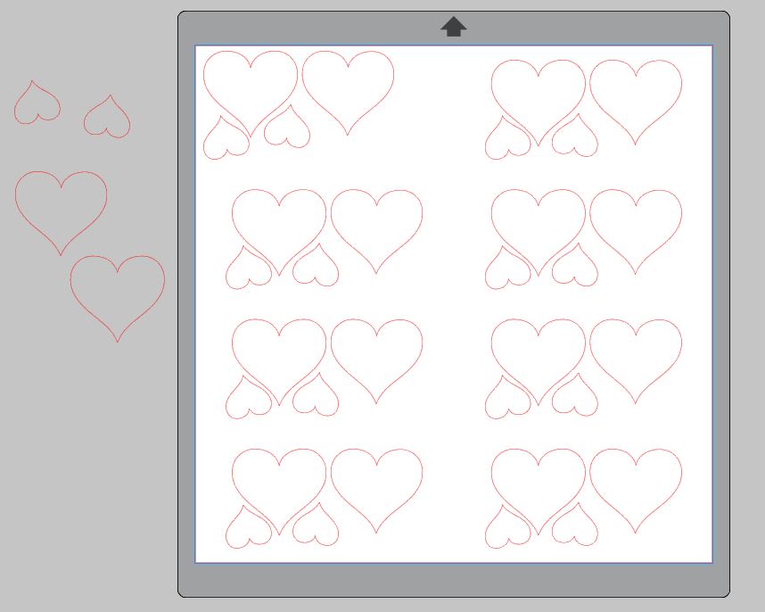 groups of hearts filling the page