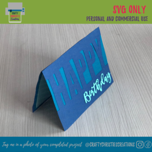 simple yet bold happy birthday card in shades of blue