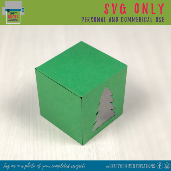 Christmas Tree Treat Box in green cardstock