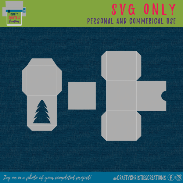 Christmas Tree Treat Box SVG file - view of what is in the file.