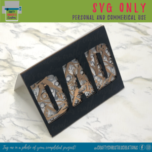 gold, silver and black Layered Tools Dad Card