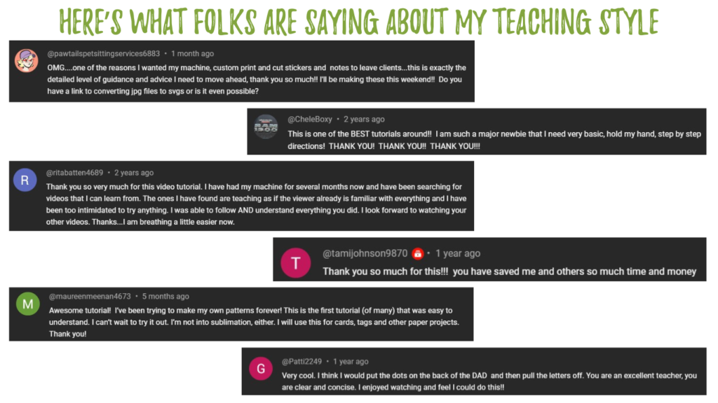 Here’s what folks are saying about my teaching style