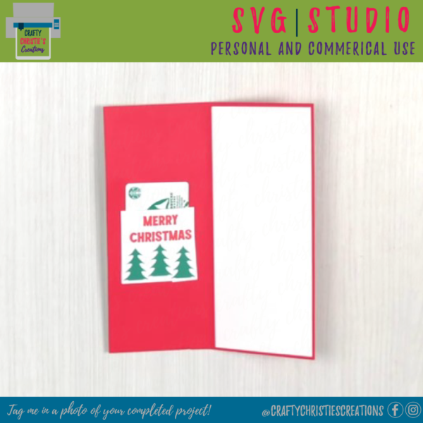 a merry christmas gift card sleeve inside of slimline card