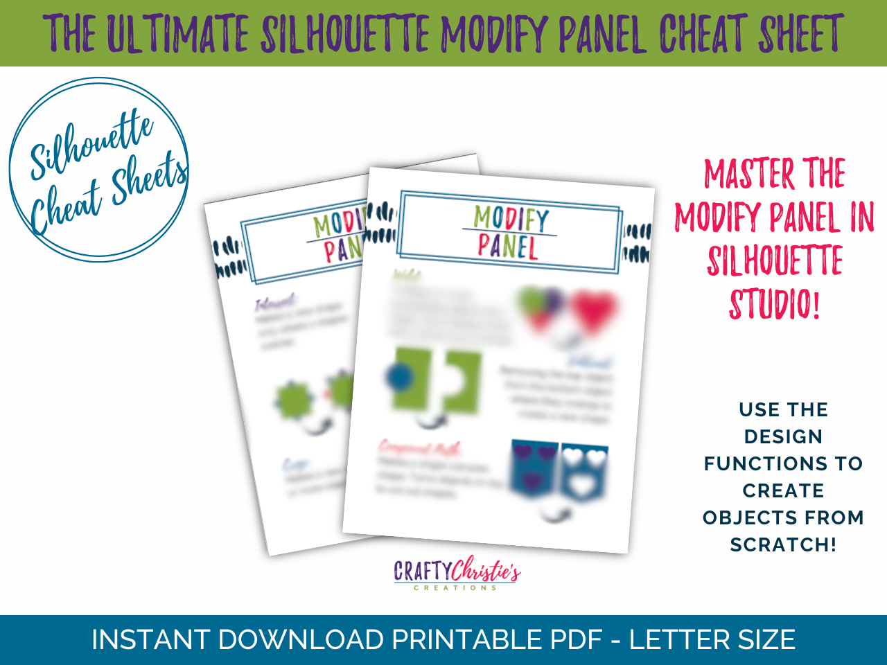 The Ultimate Silhouette Modify Panel Cheat Sheets