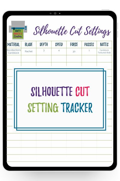 Silhouette cut setting tracker - keep all your cut settings in one place